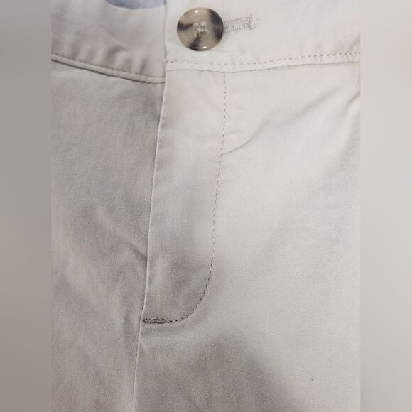 Banana Republic 8P TheLoganFit Full Length Cream Pockets Cotton Zip Women Pants - Picture 3 of 9